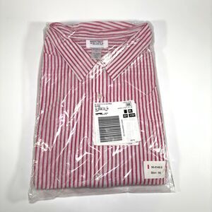 Mainstreet Blues Shirt Womens 5X Pink White Button Up Striped Vintage Sealed NWT